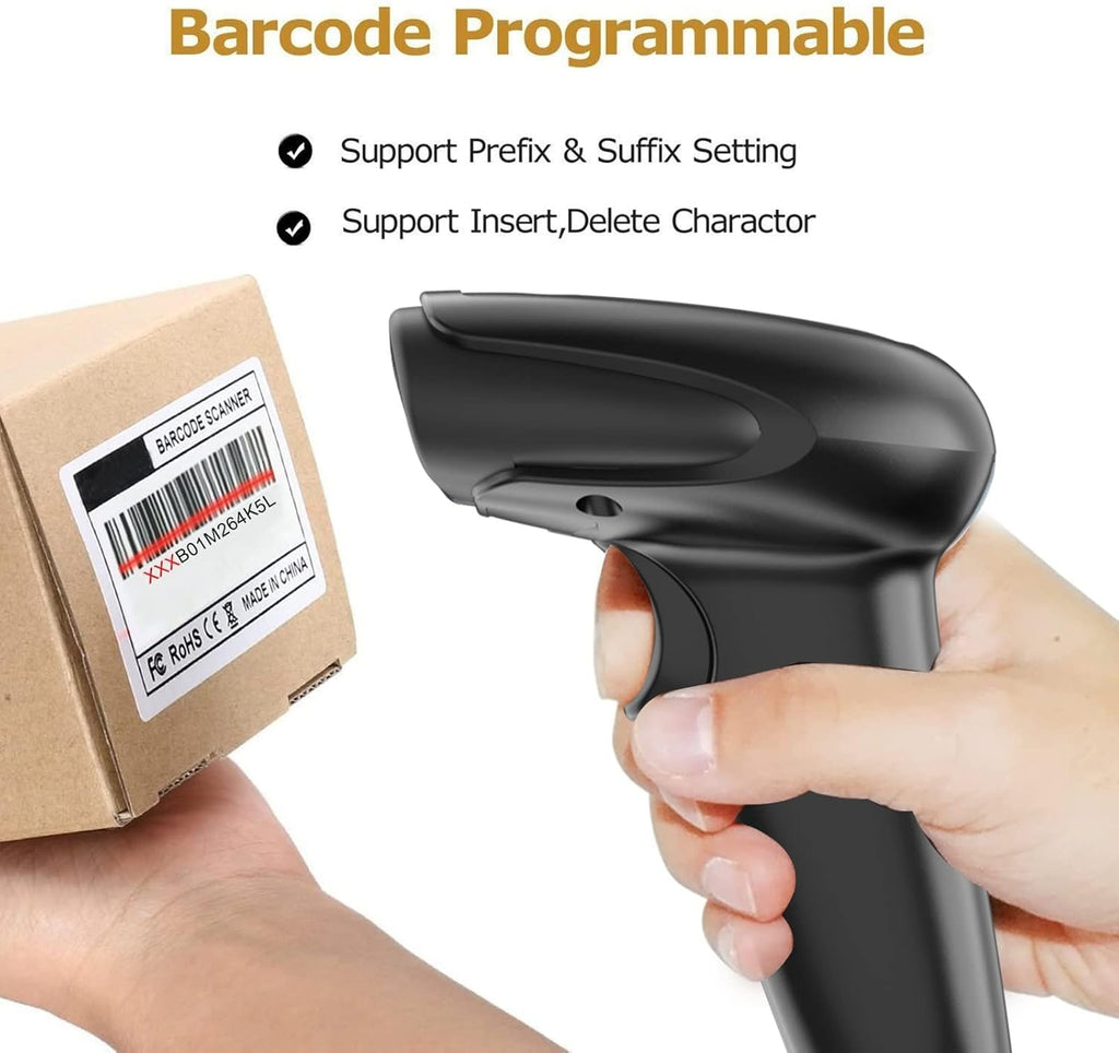 2D Wireless Barcode Scanner,Symcode Datamatrix PDF417 QR Code Handheld Reader for Screen and Printed Bar Code Scan