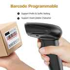 USB Wireless Barcode Scanner, 2.4GHz Handheld Automatic 1D Laser Barcode Scanner Reader 328 Feet Transmission