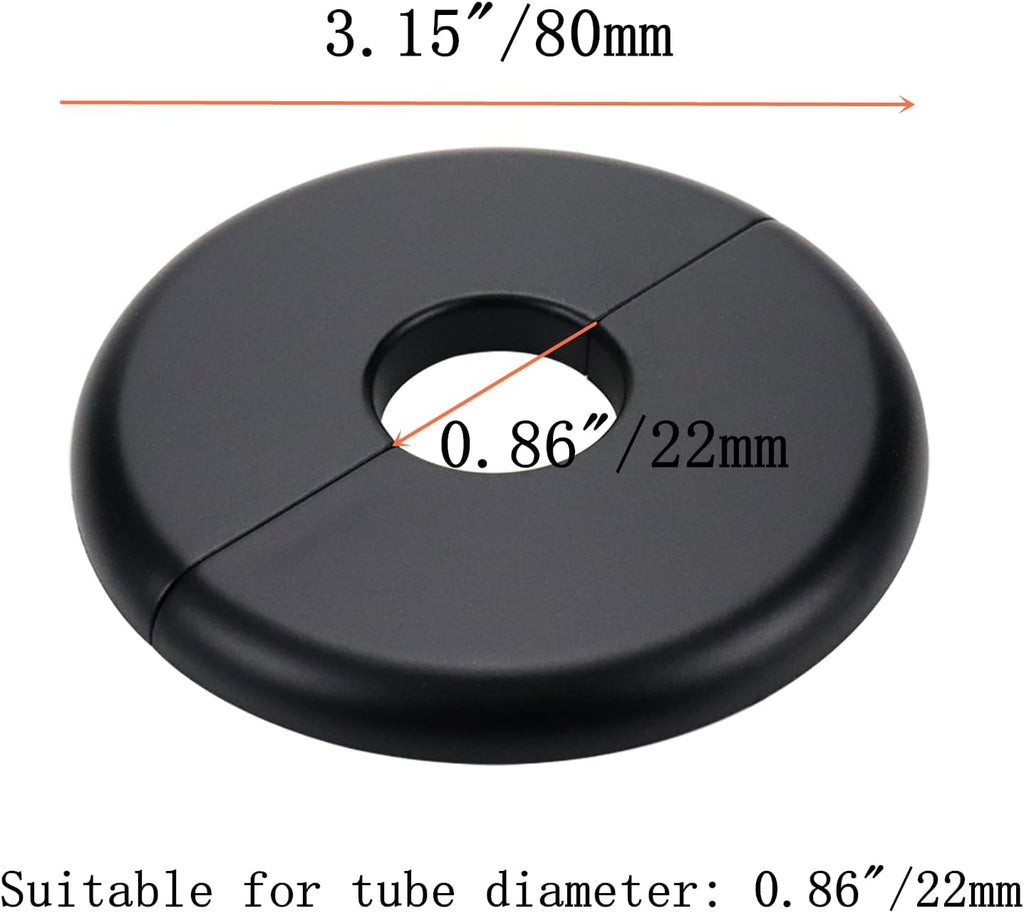 0.86" Wall Split Flange Round Escutcheon Plate for Kitchen Pipe