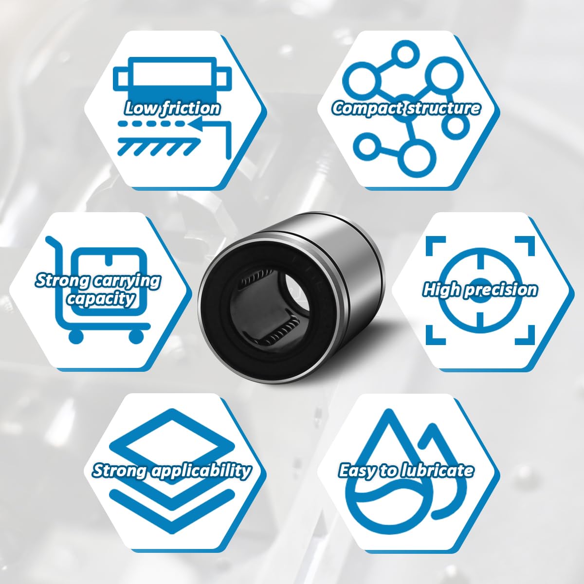 NOOTO SW4G 1/4" Linear Ball Bearing Bushing for CNC & 3D Printer