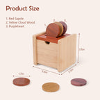 Wooden Coin Box with Lid Object Permanence 6-12 Months