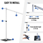 Heavy Duty Backdrop Stand, 10x10ft Pipe and Drape Stand Kit, Adjustable Arch Backdrop Stand, Back Drop Stand for