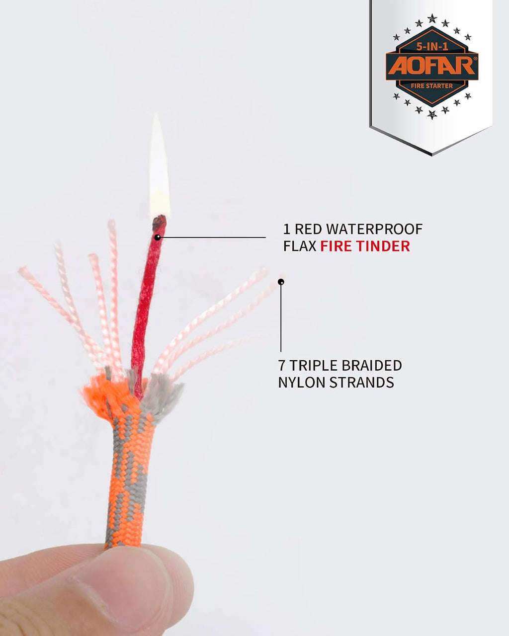 Fire Starter AF-381/AF-381plus Fire Steel with Paracord and Whistle for Camping, Hiking, Hunting, Backpacking
