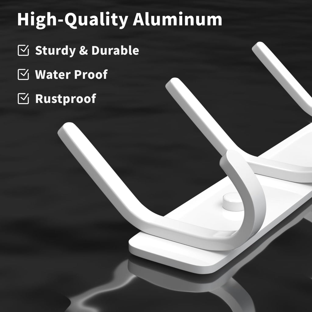 Coat Rack Wall Mount Hooks - 15 Inch Matte White Metal 6-Hook Organizer Wall Mounted, Modern Kids Room, Entryway &