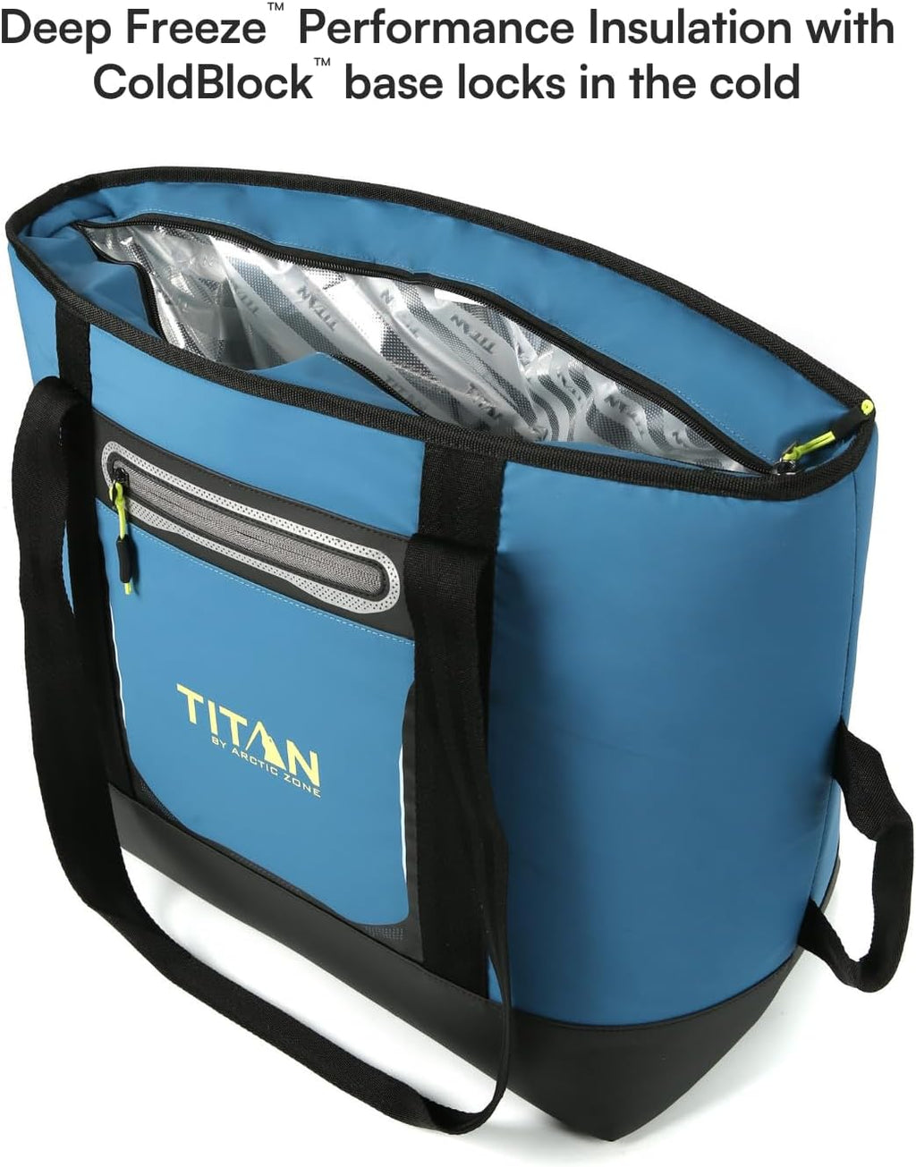 Titan 30 Can Cooler Tote, Keeps Ice Up to 3 Days | Insulated bag, leak proof lining, shoulder straps, water and stain