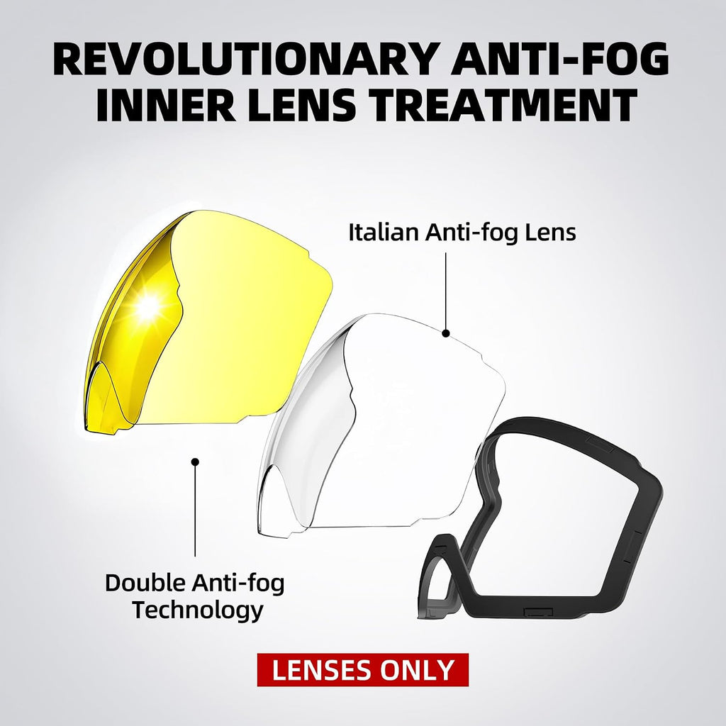 Magnetic Ski Goggles, Interchangeable OTG Snowboard Goggles | SGS-certified anti-fog lenses, 16 N52 magnets