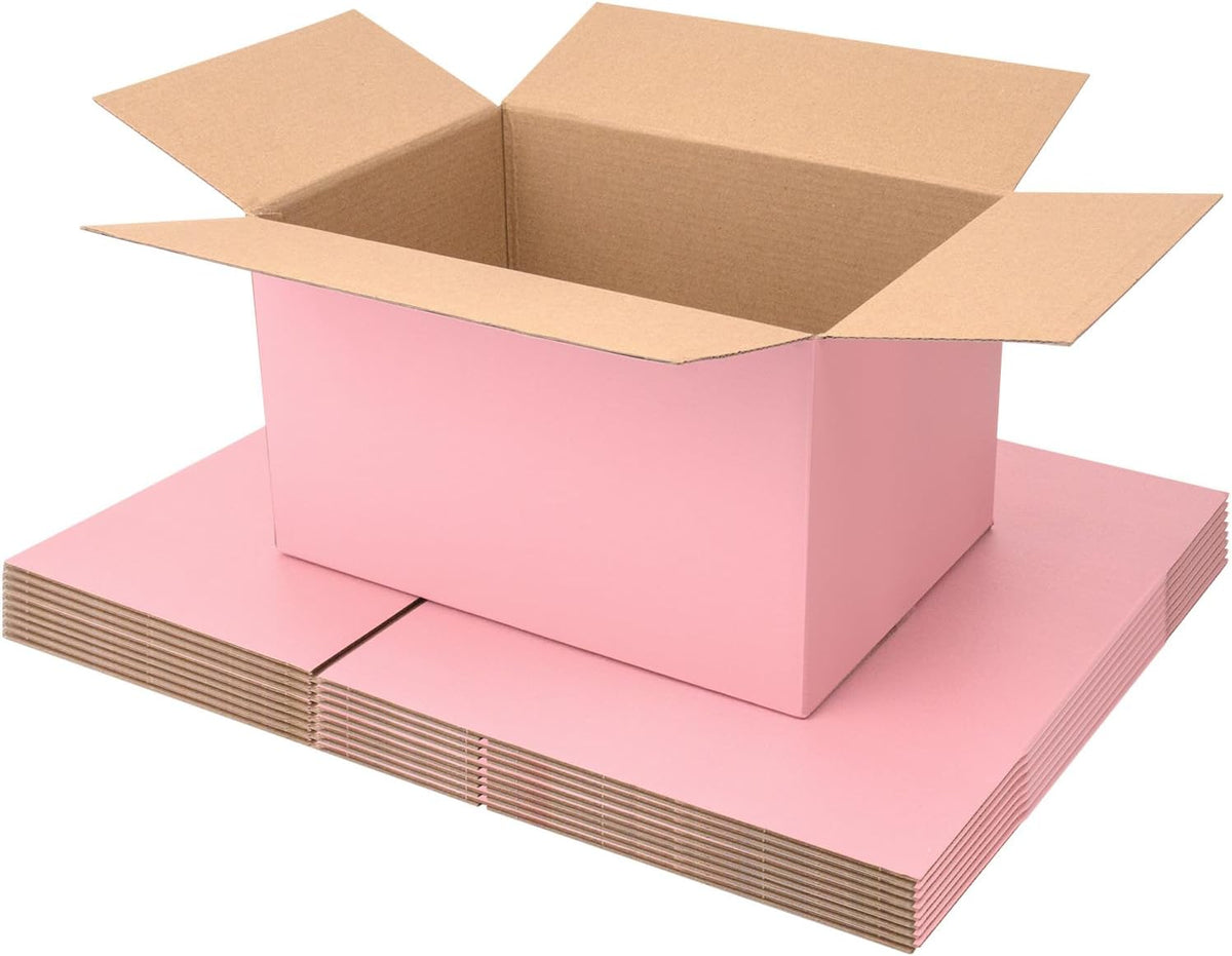 Pink Shipping Boxes Medium 10x7x6 Inches, 30 Pack Corrugated Cardboard Boxes for Packaging Small Business Mailing