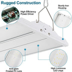 2-Pack 150W LED Linear High Bay Lights High Bay LED Shop Lights