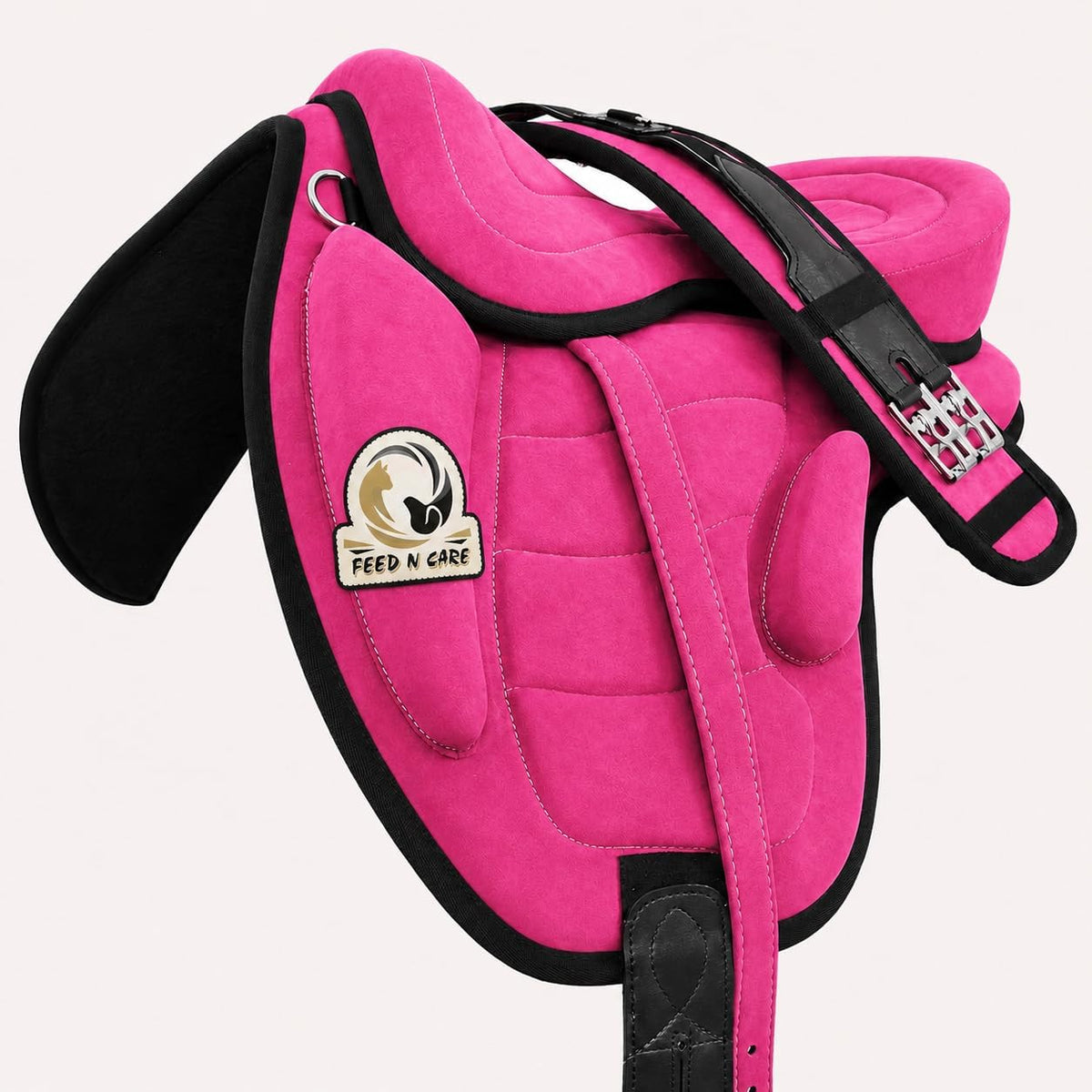 Treeless Bareback Horse Saddle Pad with Girth & Stirrups, 10-18" Seats