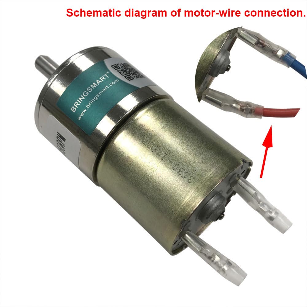 Bringsmart DC 12V 200rpm Gear Motor with Bracket Centric Shaft 37mm Gearbox