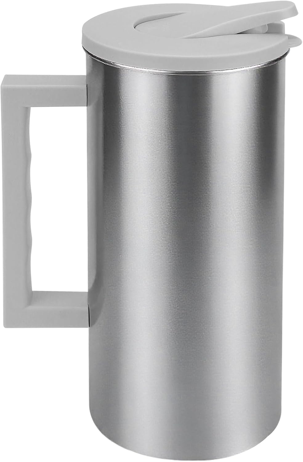Metal Water Pitcher with Lid,60oz Stainless Steel Juice Container Gray