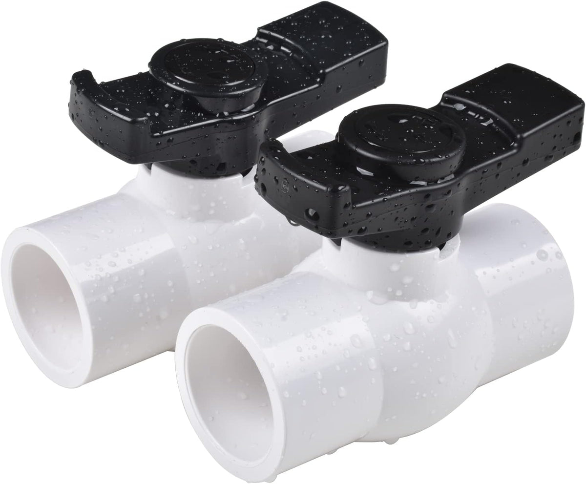 1-1/2" PVC Ball Valve, Shut-Off Valve with Upgraded Ergonomic Handle