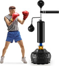 Punching Bag, Freestanding Boxing Bag Trainer with 2 Speed Balls, Swivel Bar & Punching Bag Stand, Height Adjustable