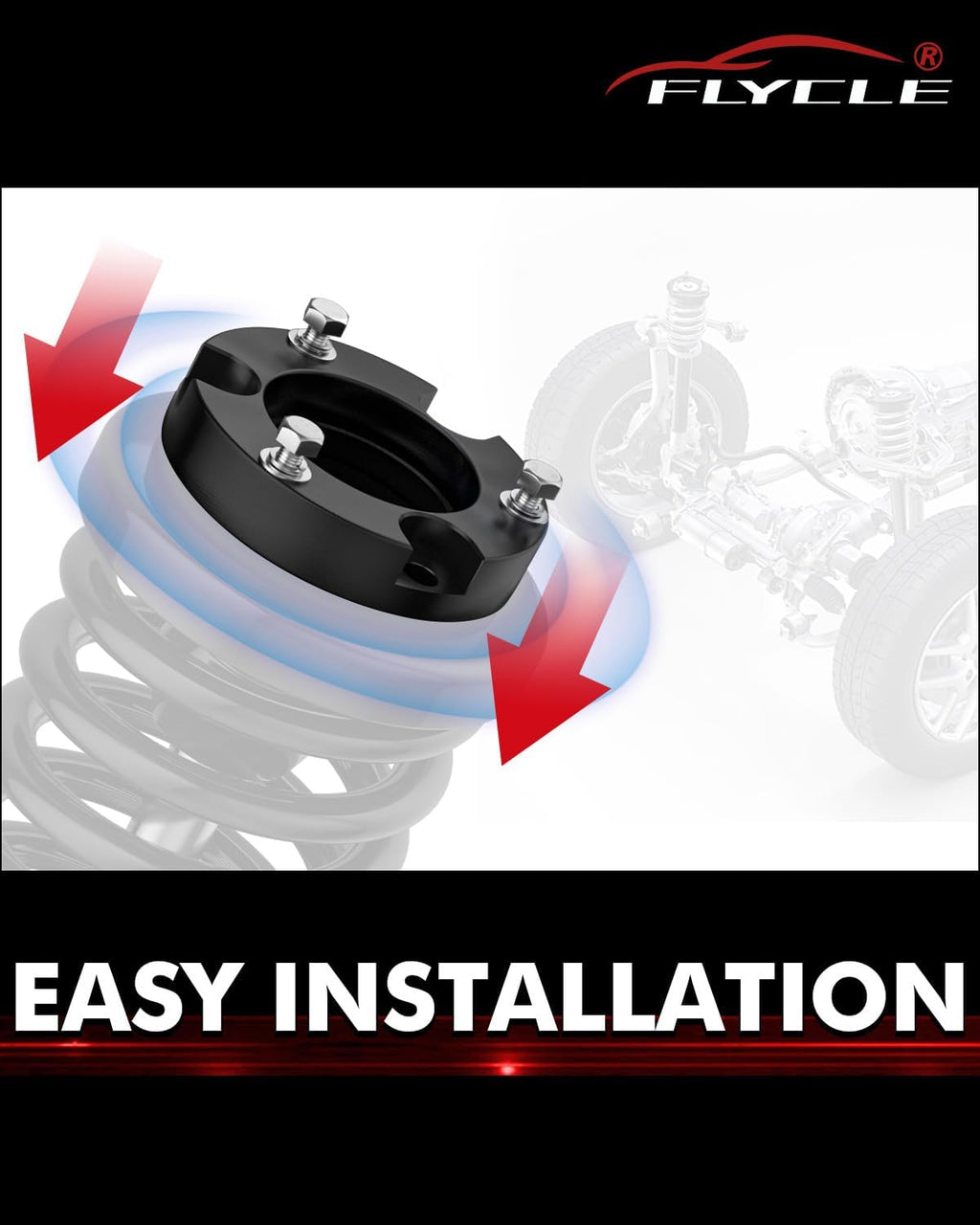 FLYCLE 2 inch Leveling Kits for 2005-2023 Tacoma, 2003-2023 4Runner, 2007-2015 FJ Curiser, Front Strut Spacers 2'' Lift Kit Compatible with Tacoma 4Runner FJ Curiser