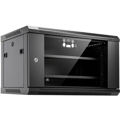 6U Wall Mount Network Cabinet, Lockable Server Rack Enclosure
