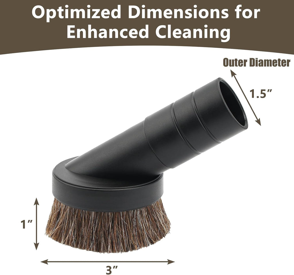 1.5" Vacuum Dust Brush Attachment Compatible with Pro Team Backpack Vacuum - 3" Round Dusting Brush with 1 1/2"