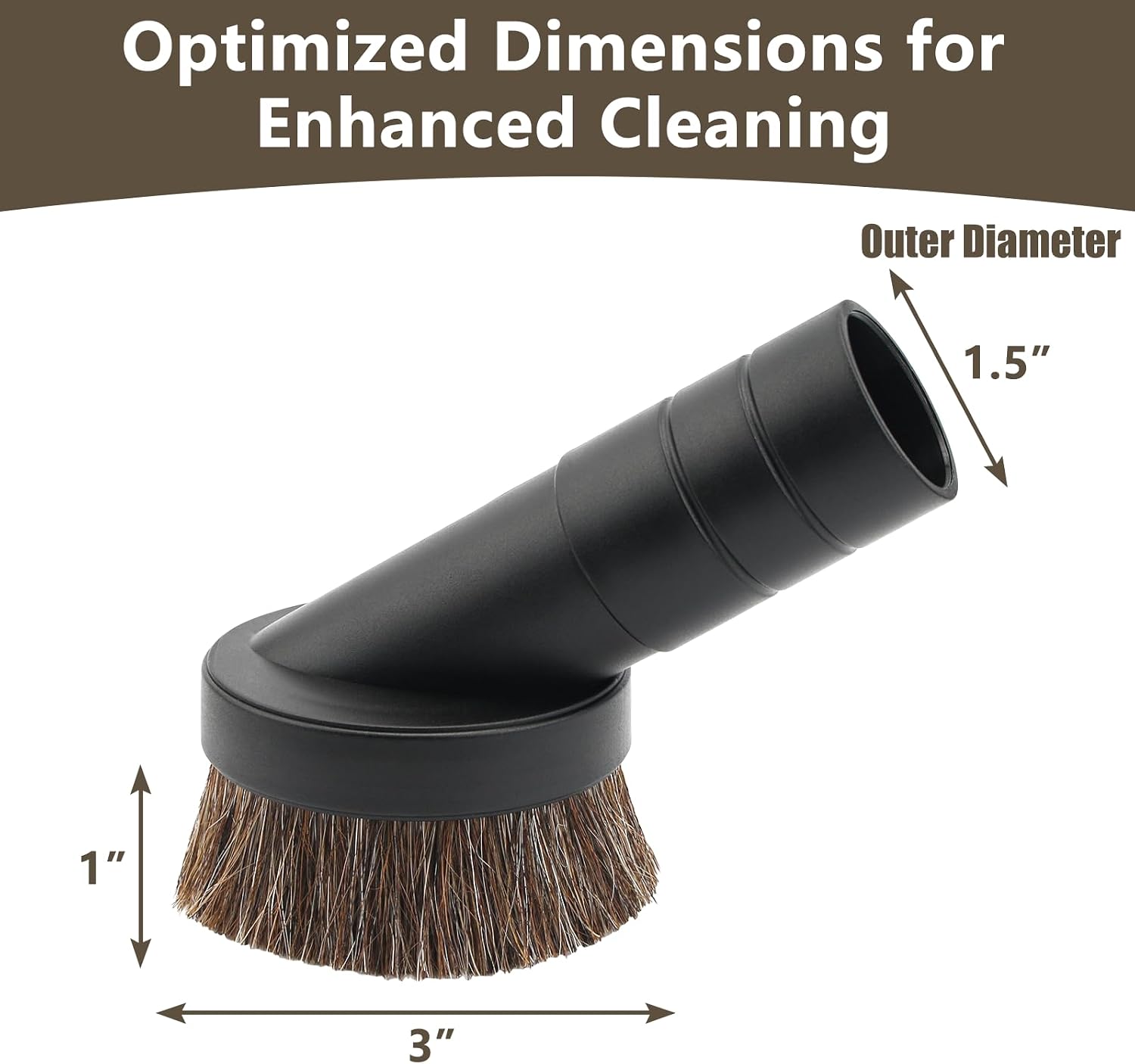 1.5" Vacuum Dust Brush Attachment Compatible with Pro Team Backpack Vacuum - 3" Round Dusting Brush with 1 1/2"
