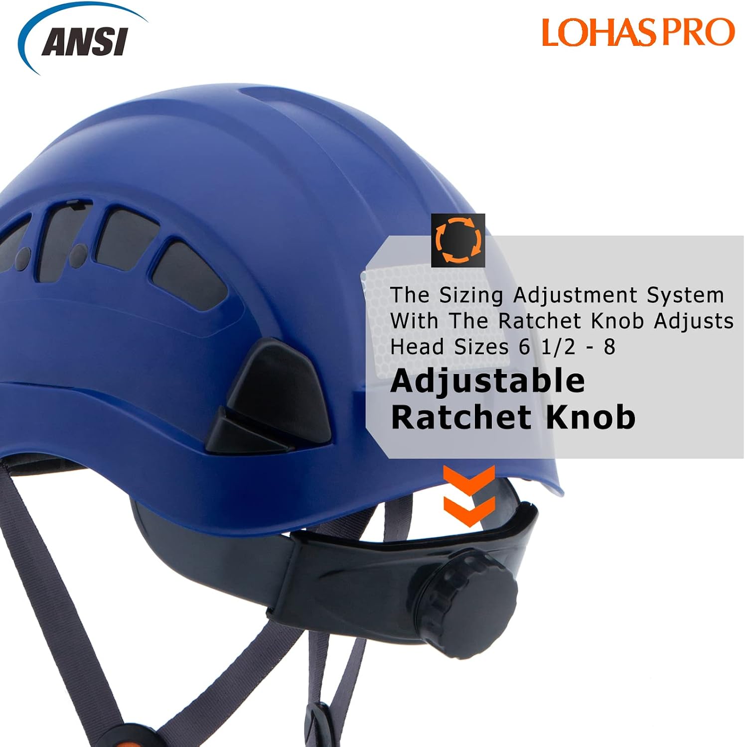Hard Hats Construction Safety Helmet ANSI Z89.1 Approved OSHA Hardhat Vented Men Worker Blue Hard Hat with Chin Strap