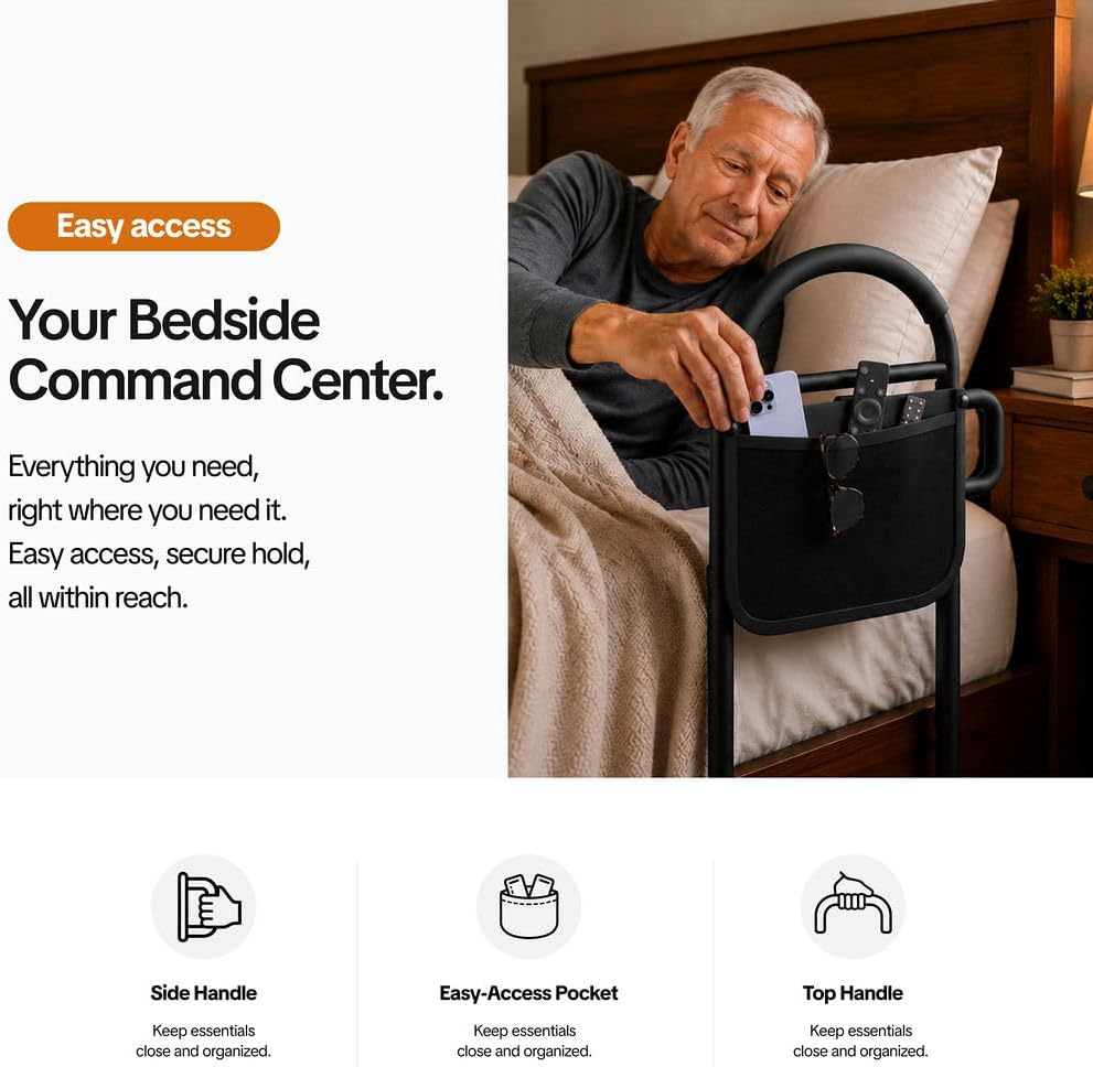Bed Rails for Elderly Adults Safety Bed Assist Rails for Seniors with Adjustable Heights ASTM Approved Easy to get in