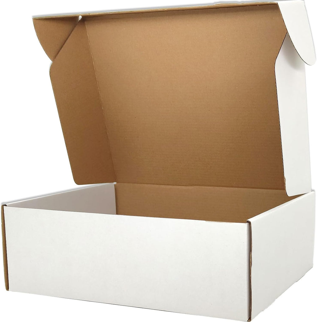 10x8x3 Shipping Boxes White Mailer Corrugated Cardboard Box Set of 25