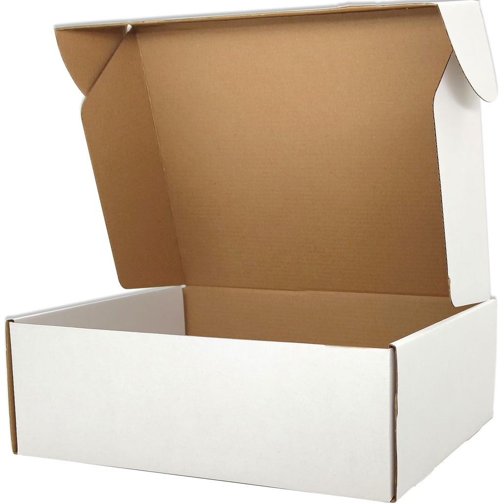 12x9x4 Shipping Boxes White Mailer Corrugated Cardboard Box Set of 20