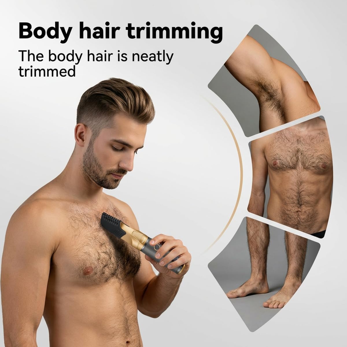 6-in-1 Professional Beard Trimmer for Men Magnetic Replacement Heads,Manscape Cordless Electric Hair Clippers, All in