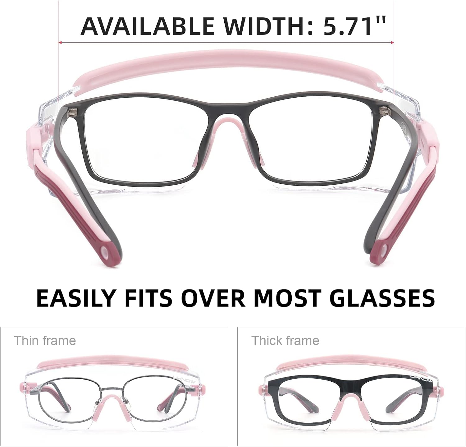Safety Goggles Over Glasses, Anti Fog Safety Glasses with Clear Wraparound Lens, ANSI Z87.1 Protective Eyewear