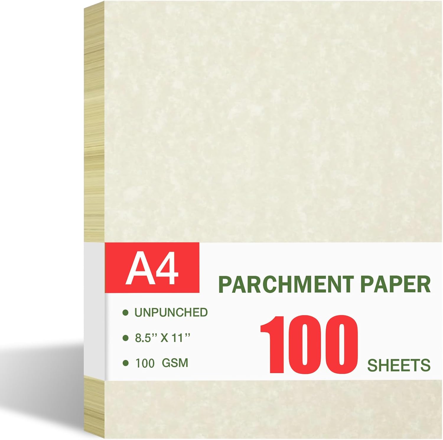 100 Sheets Certificate Paper, Resume Stationary Printer-Friendly Parchment Paper for Certificates, Resumes, Diplomas