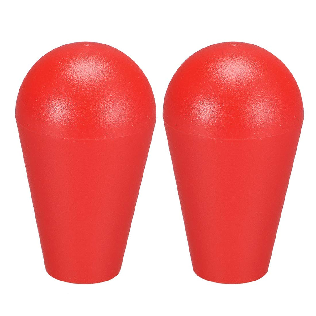 Ellipse Oval Joystick Head Rocker Ball Top Handle Arcade Game DIY Parts Replacement Red 2Pcs