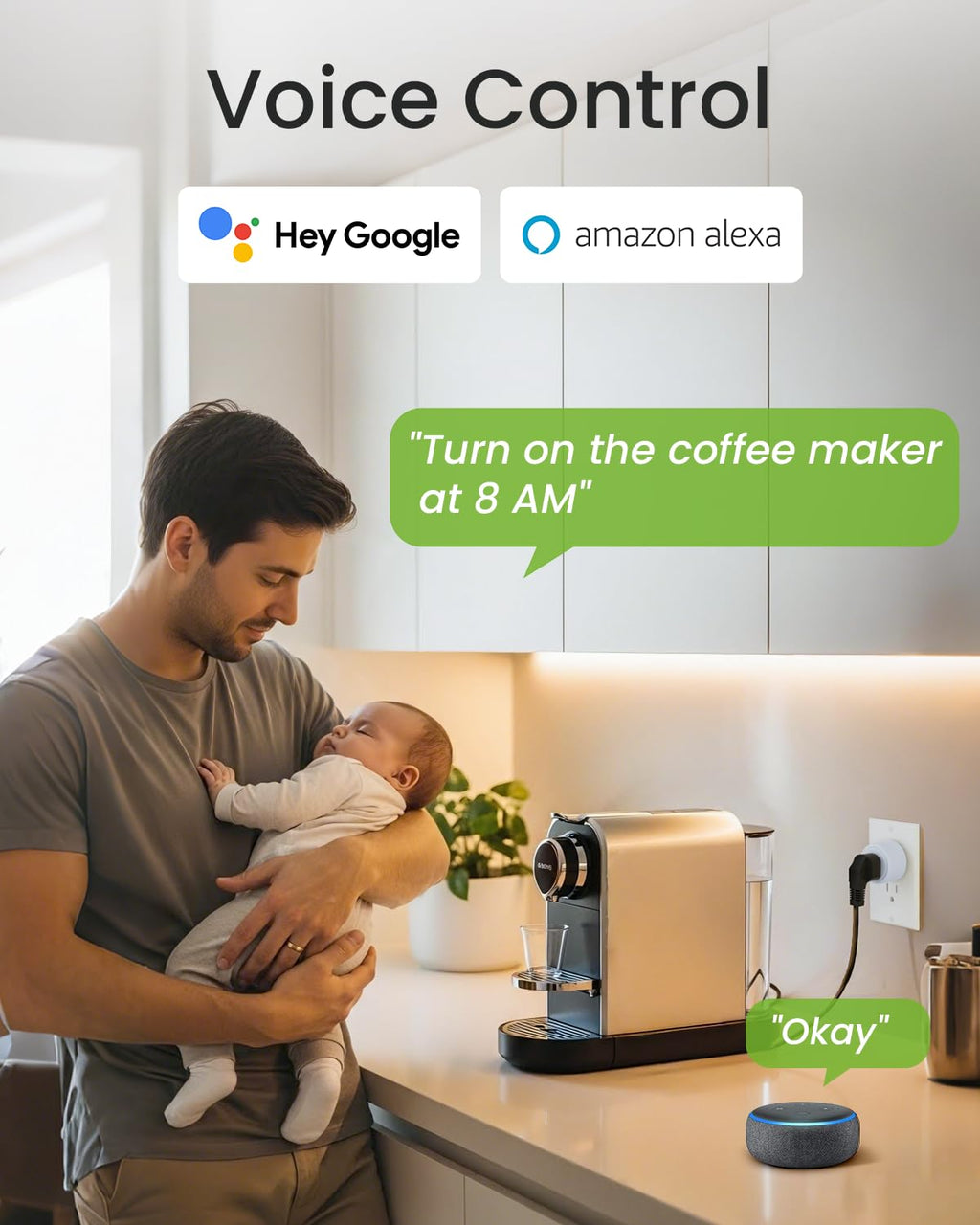 5G 15A WiFi Smart Plug Compatible with Alexa and Google Home, Outlet Timer Smart Home WiFi Outlet Timer with Remote