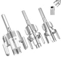 3PCS Integrated PVC Pipe Threader Tool - 1/2" & 3/4" & 1" Dual-Function Internal External Pipe Threading Tool for Water Pipe, Electric Drill Compatible Heavy-Duty Pipe Thread Cutting Tool Set (3 Size)