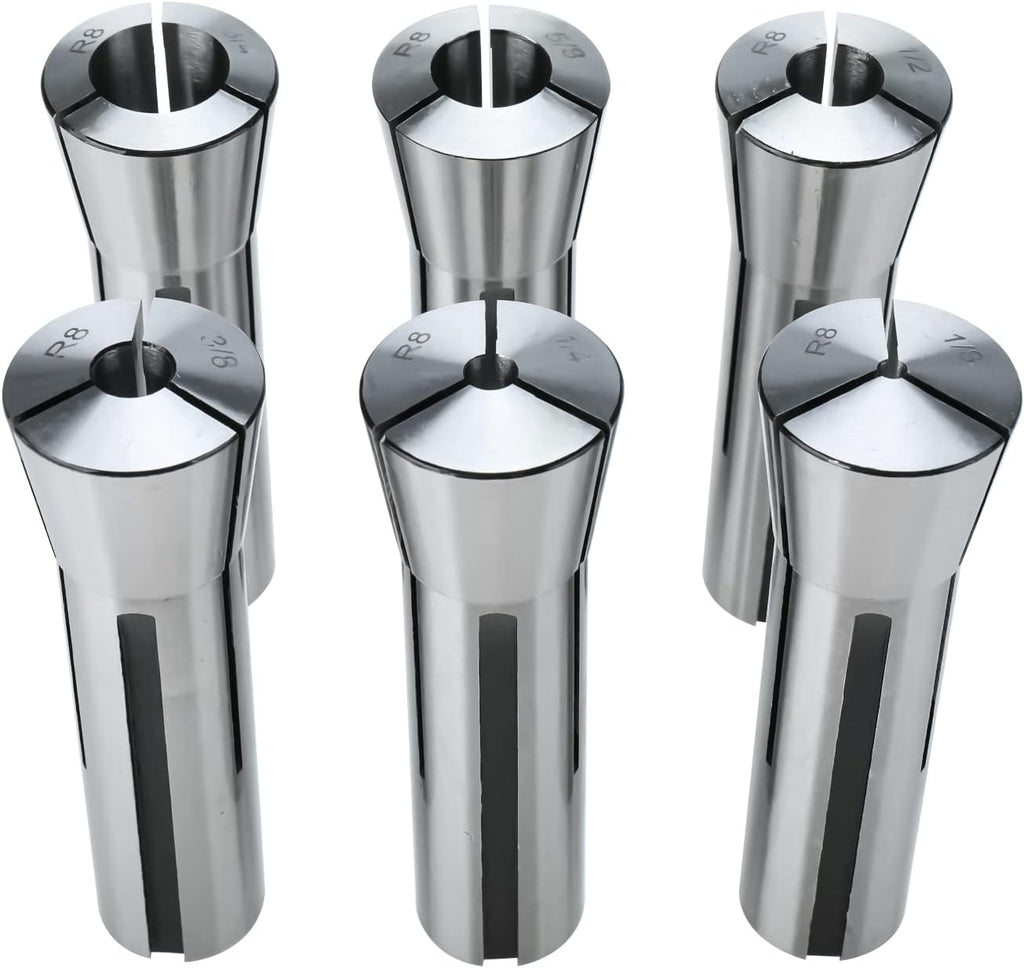 6pcs R8 Collet Set 1/8" - 3/4" R8 collets for milling machine