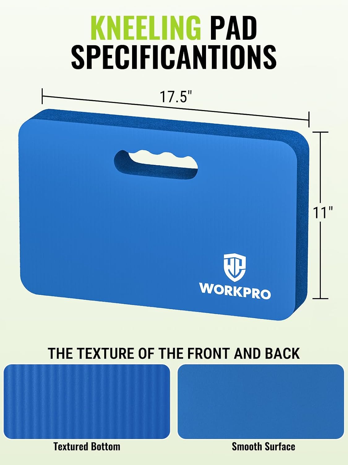 Extra Thick NBR Kneeling Pad, 17.5 x 11 x 1.5 in, Blue | Soft NBR Foam Cushioning, Large Foam Kneeler Mat