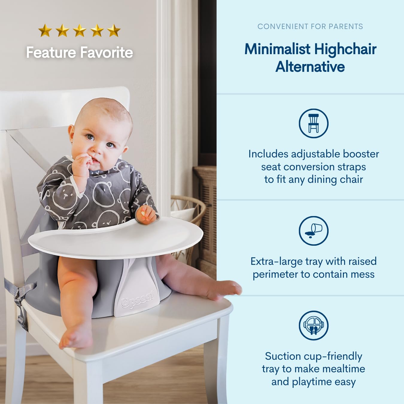 – The Original Ergonomic Baby Floor & Booster Seat with Tray, Developed with Physical Therapists for Upright Posture