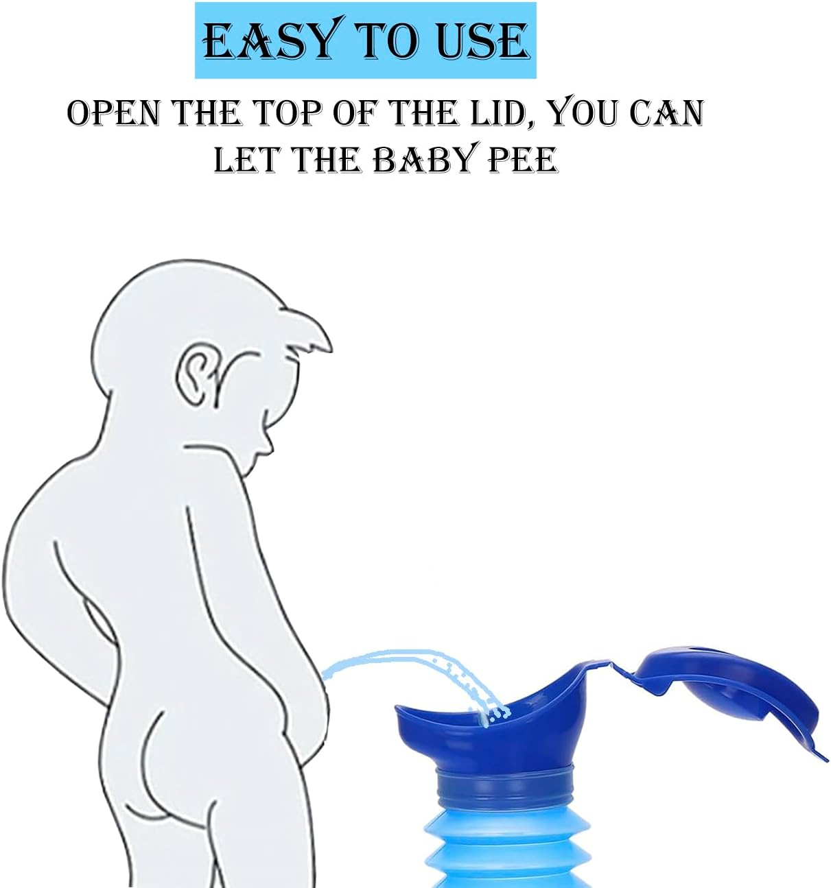Emergency Urinal for Kids Adult,Portable Reusable Outdoor Urinal Potty Pee Bottle, Outdoor Shrinkable Urinal for