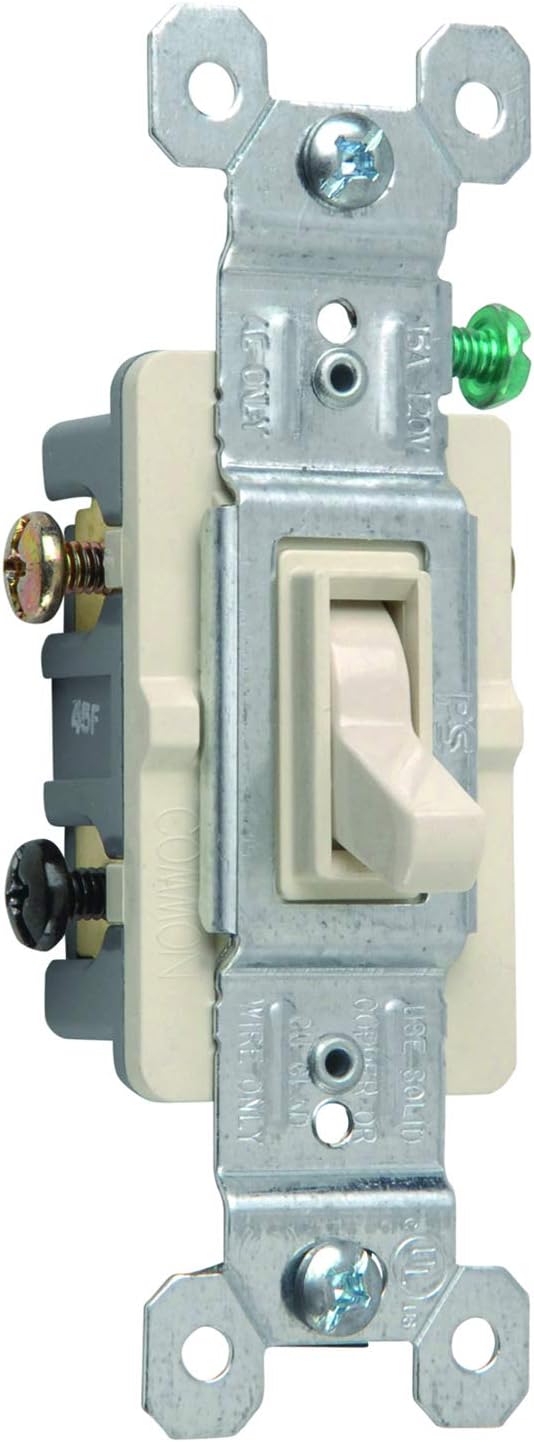 Legrand 15 Amp 3-Way Residential Toggle Light Switch, Light Almond 1 Pack