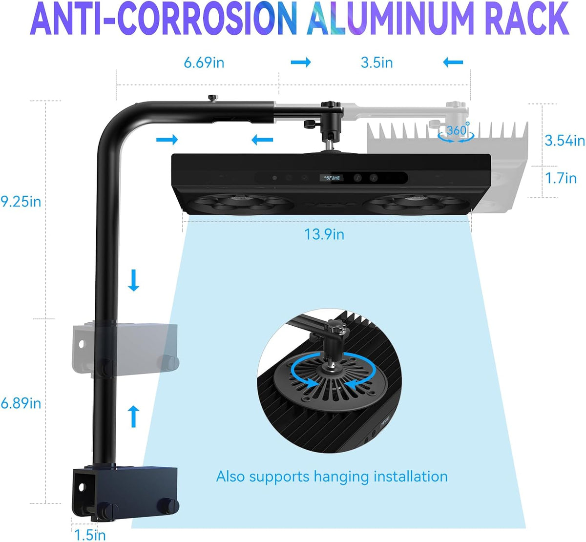 Aquarium Light- 140W Reef Light Wide Coverage Sunrise Sunset Moonlight Saltwater Lights for Coral with Master Slave