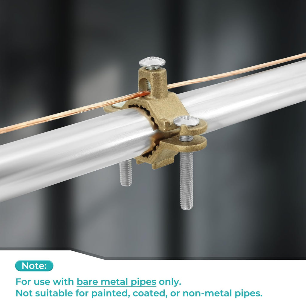 Copper Ground Clamp Set, Includes 2 Pipe/Conduit Clamps (1/2”–1”)