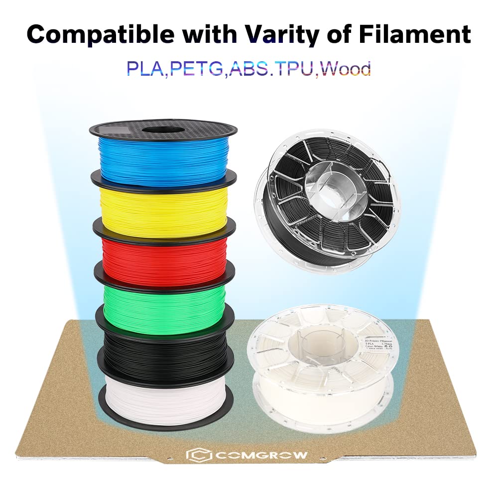 PEI Sheet 235x235mm for Ender 3 Series 3D Printers | Magnetic flexible heated bed with adhesive for Neptune, Kobra