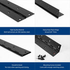 2 Pack Black Piano Hinge 48 Inch x 3 Inch, 0.05" Leaf Thickness
