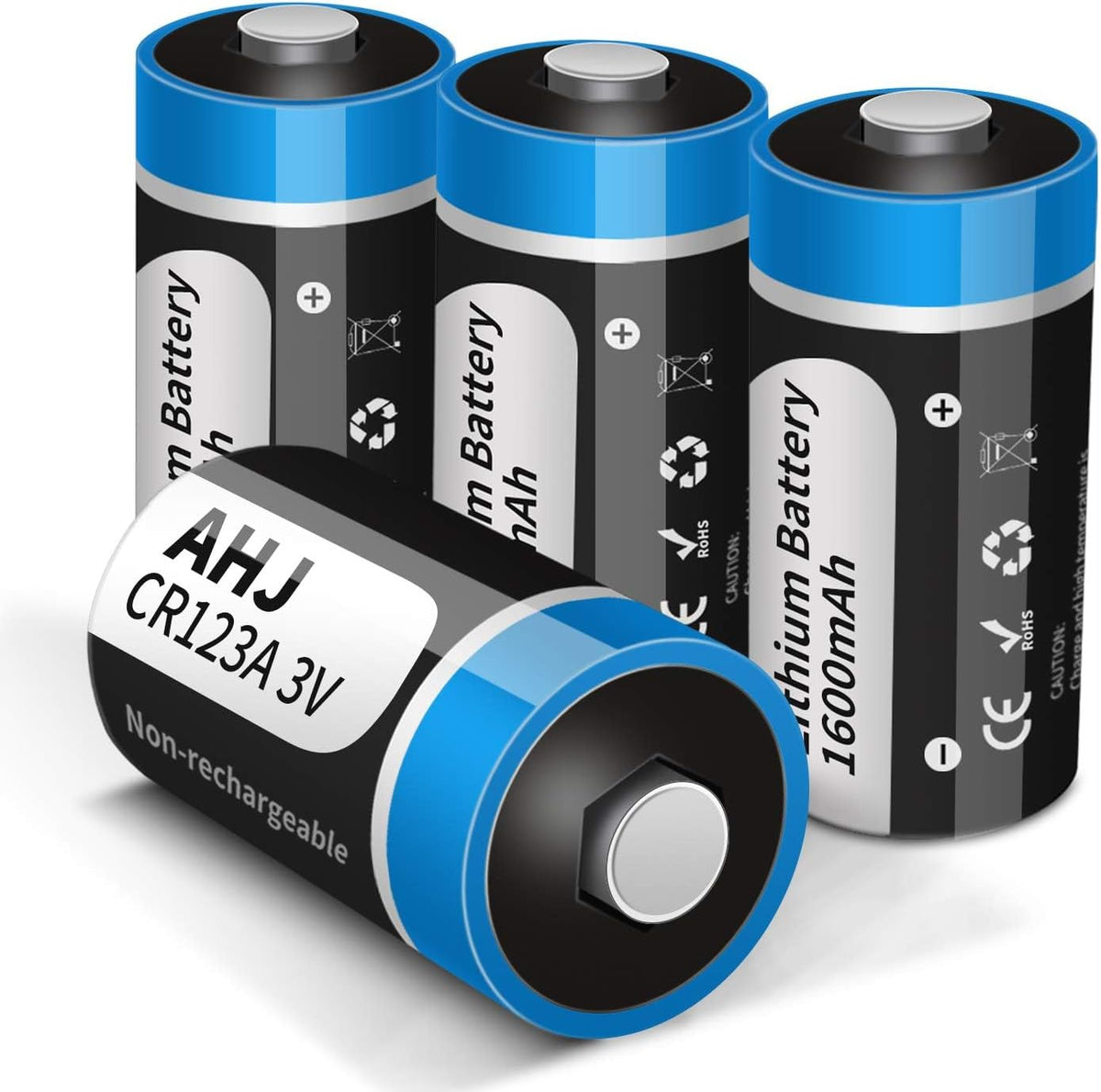 CR123A 3V Lithium Battery, 4 Pack 1600mAh CR123 CR17345 Battery with 10-Year Shelf Life UL Certification for