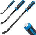 3-Piece Pry Bar Set, 8", 12" and 18" Heavy Duty Pry Bar with Thicker Strike Cap, Mechanic Hand Tools with Angled Tip