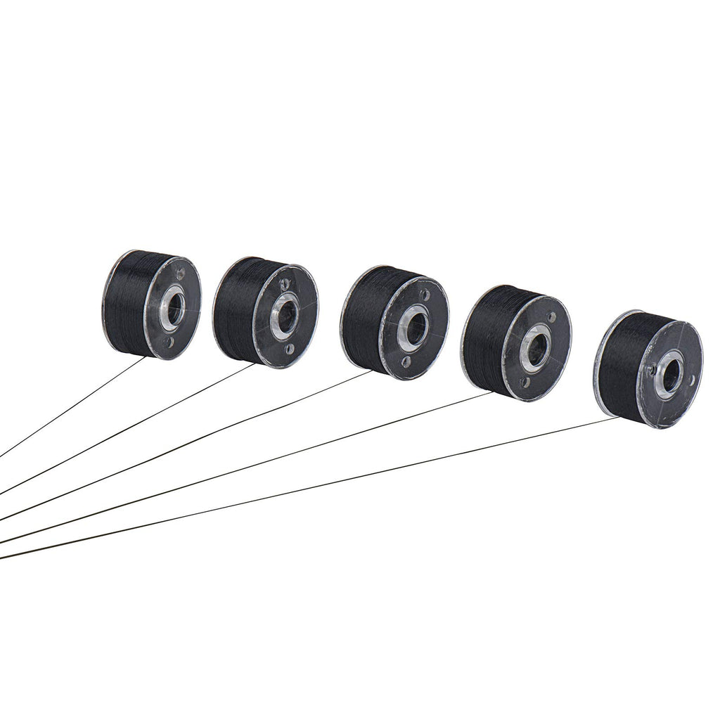 144pcs Size A SA156 Embroidery Prewound Bobbin Thread - Black