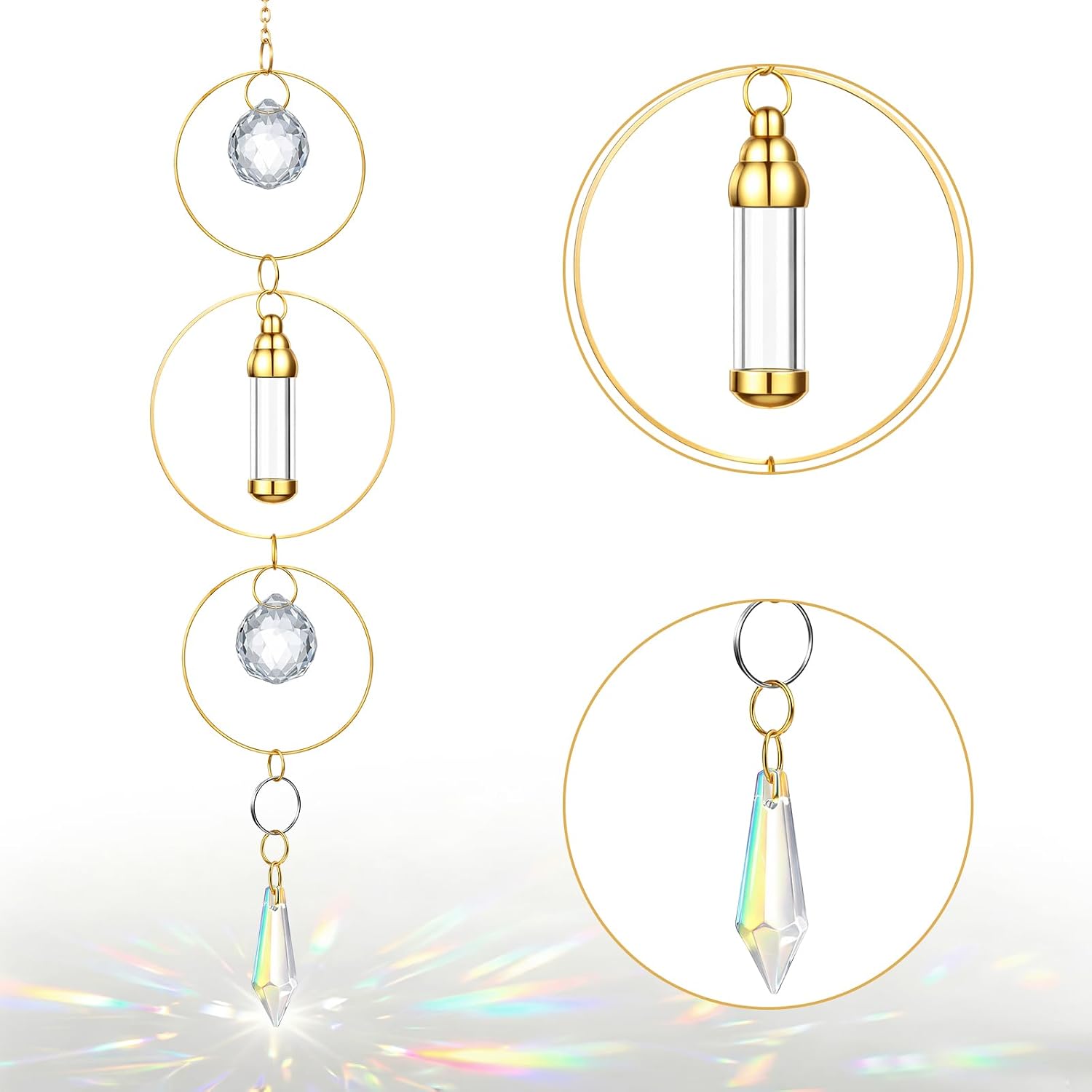 Pet Memorial Urn Suncatcher Dog Cat Memorial Gifts,Ring
