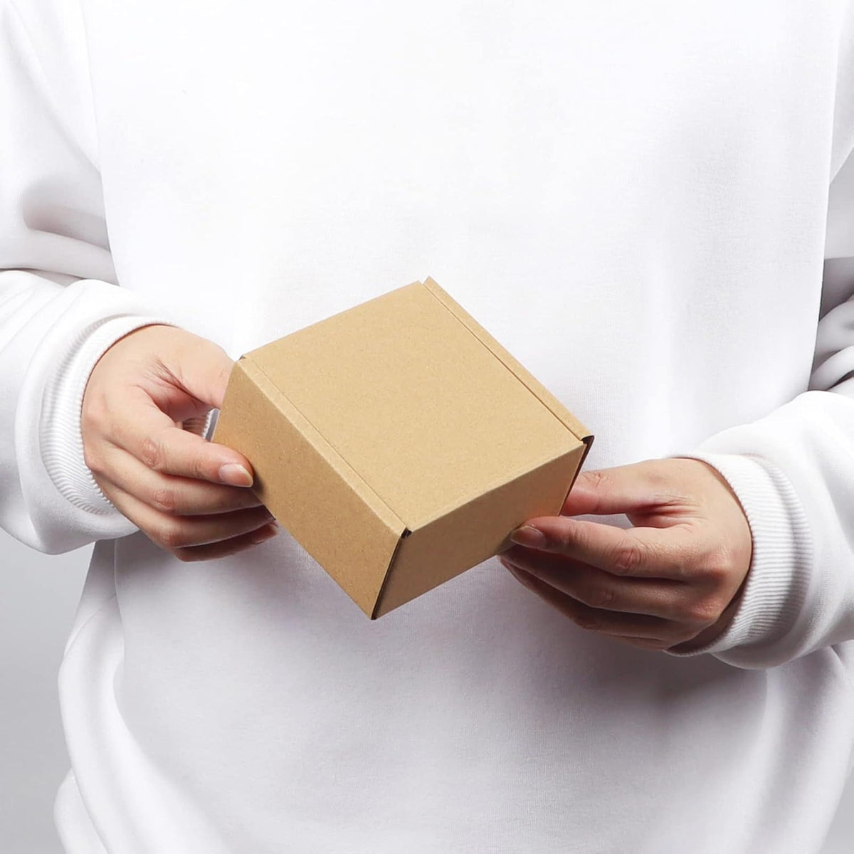 100 Pack 4x4x2 inch Small Shipping Boxes, Brown Mailing Boxes