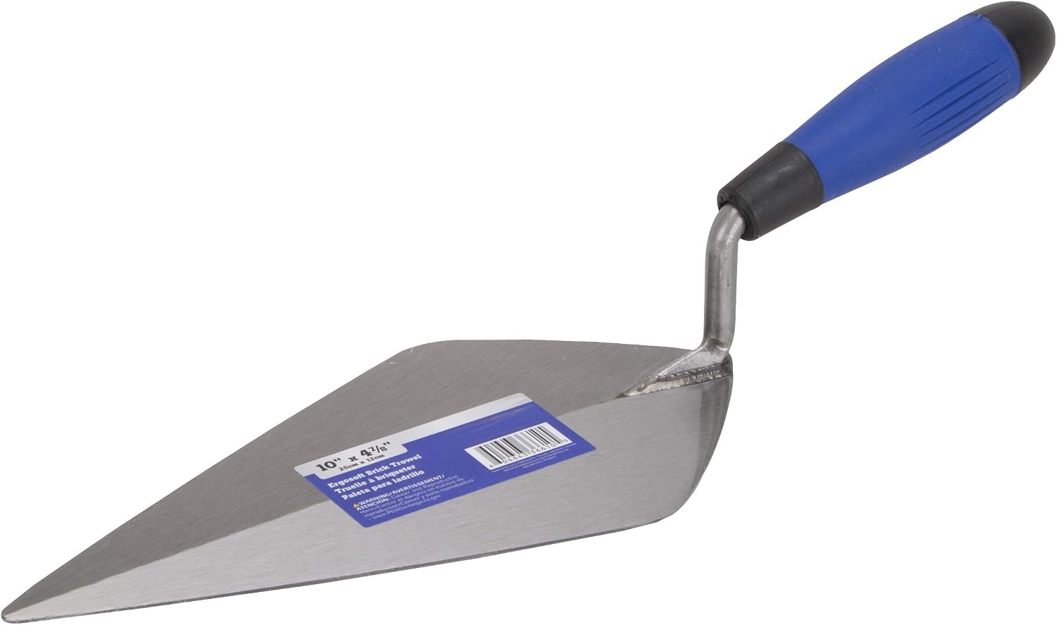 Brick Trowel - Pro Line Pointing Trowel with high Carbon Steel Blade - Ergo-Soft Comfort Handle - Forged Steel into