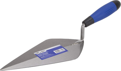 Brick Trowel - Pro Line Pointing Trowel with high Carbon Steel Blade - Ergo-Soft Comfort Handle - Forged Steel into