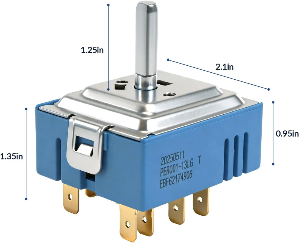 EBF62174906 Infinite Control Switch for LG Electric Range Oven Surface Element Replacement PER001-13LG T PER001-13S T EBF62174901 OEM28902162 PS17631121 FIX17631121 EAP17631121