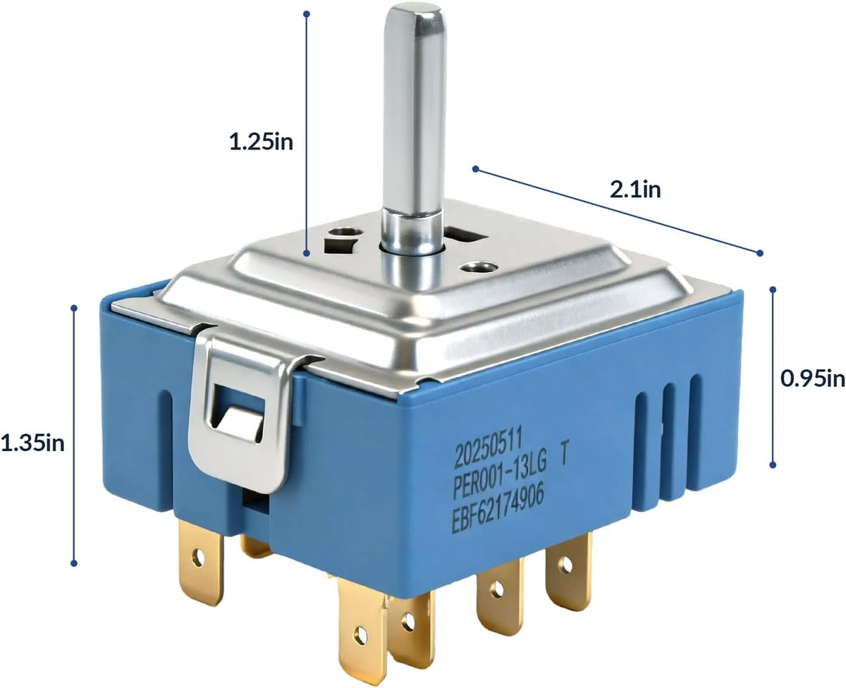 EBF62174906 Infinite Control Switch for LG Electric Range Oven Surface Element Replacement PER001-13LG T PER001-13S T EBF62174901 OEM28902162 PS17631121 FIX17631121 EAP17631121