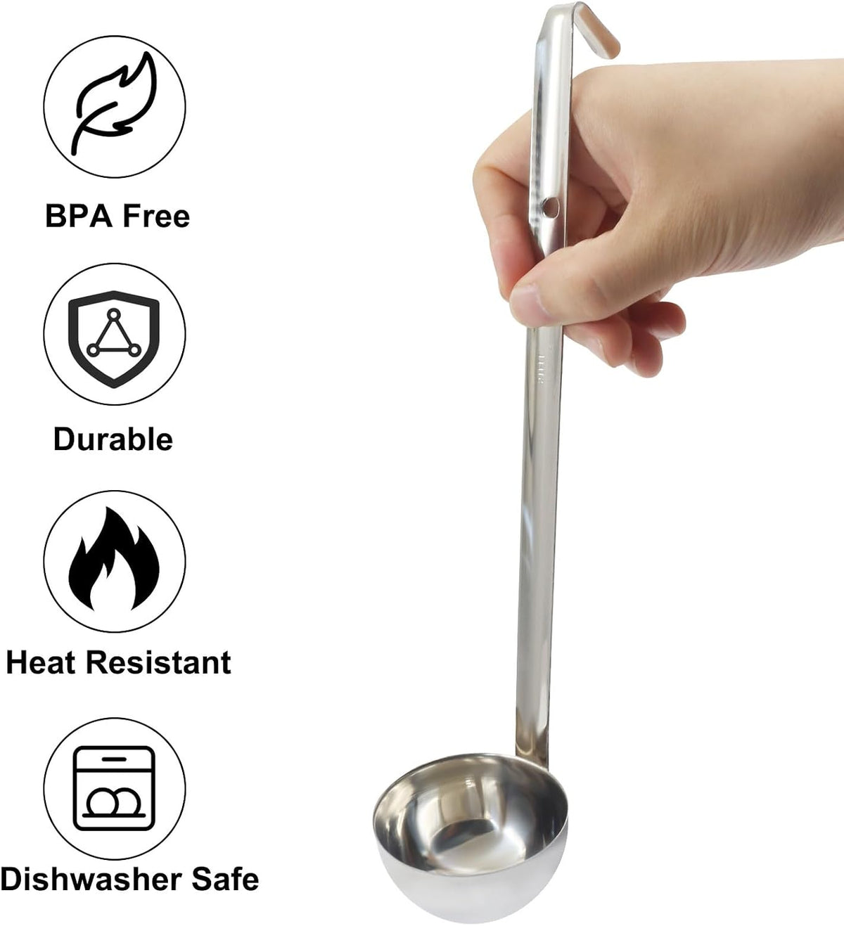 3 Oz Stainless Steel Ladle, 3 Pcs, 9" Long Handle Length